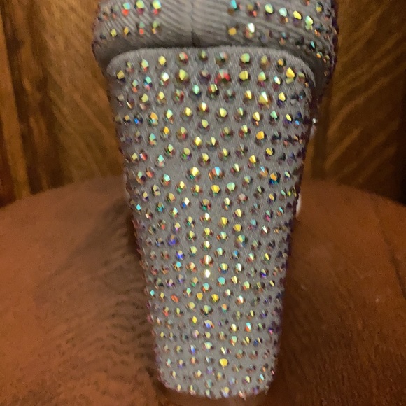 Pair of Azalea Wang embellished to the nines peep toe boots size 8. Style JACQ. - Picture 8 of 8